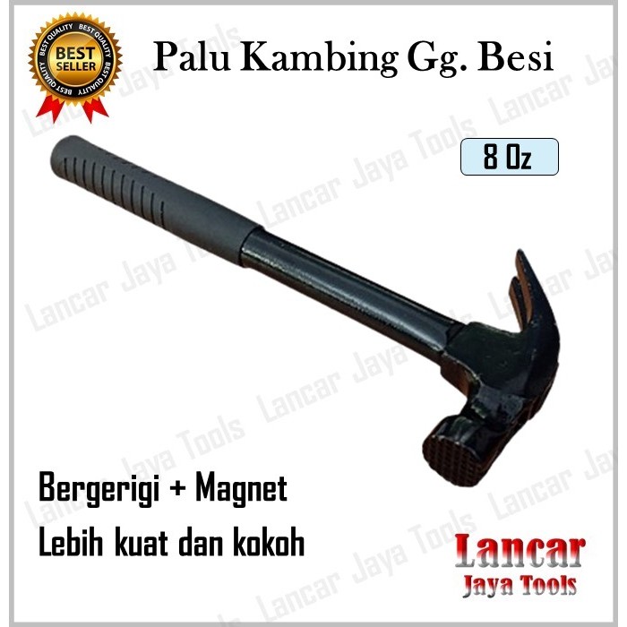 Palu Kambing Hitam / Palu Besi Magnet / Palu Gergigi Gagang Karet Full Besi