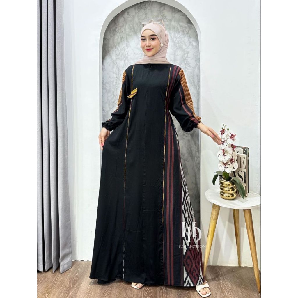 Hd Collection Gamis Tenun Wanita Bahan Twill Ori Gamis Pesta Mewah Model Terbaru Motif Etnik Elegan