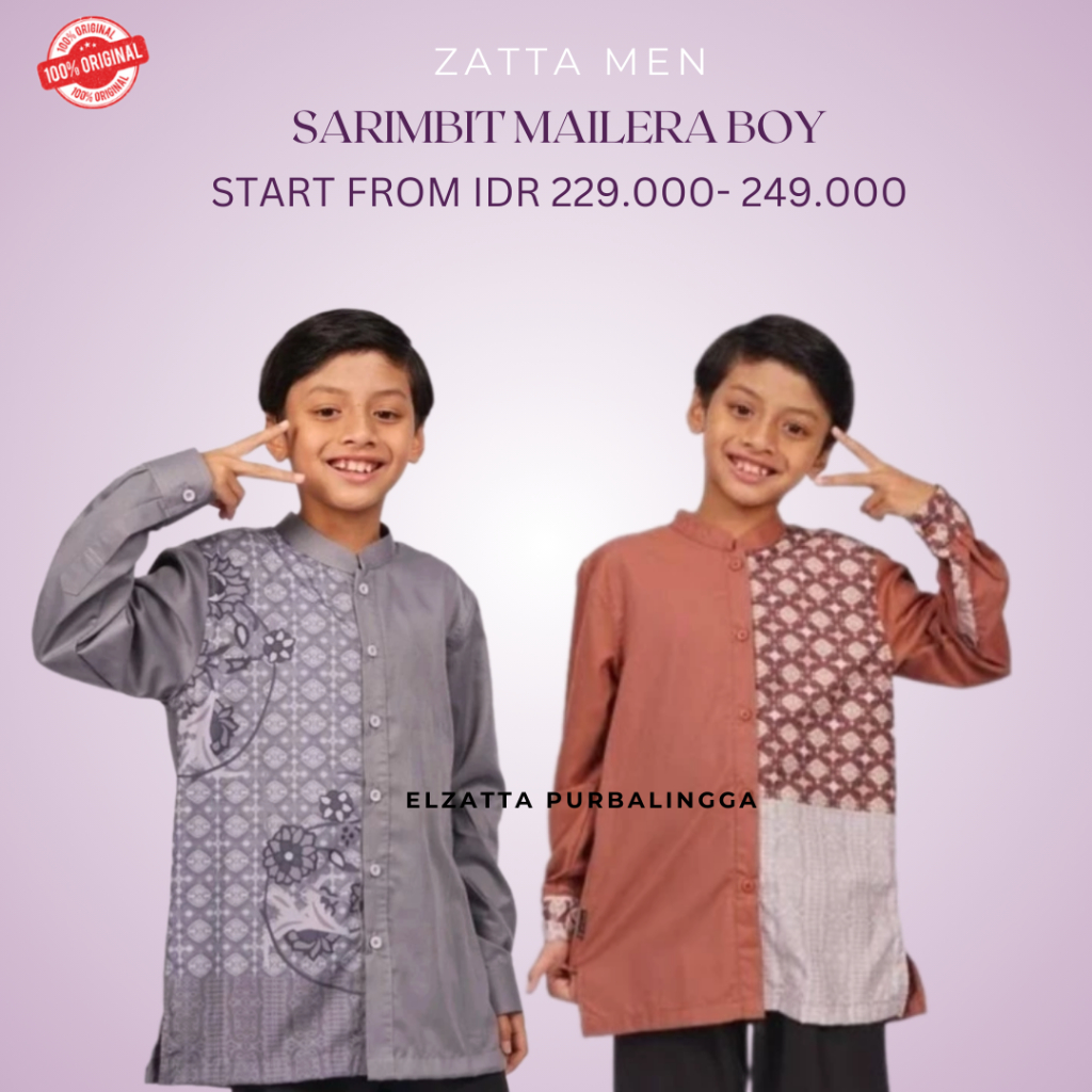 Sarimbit Mailera Boy bahan poplin+toyobo print by elzatta