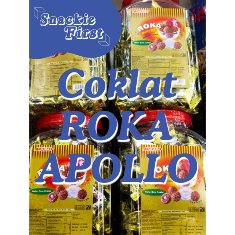 

ROKA APOLLO COKLAT WAFER BALL BIG SIZE TOPLES (420GRAM)