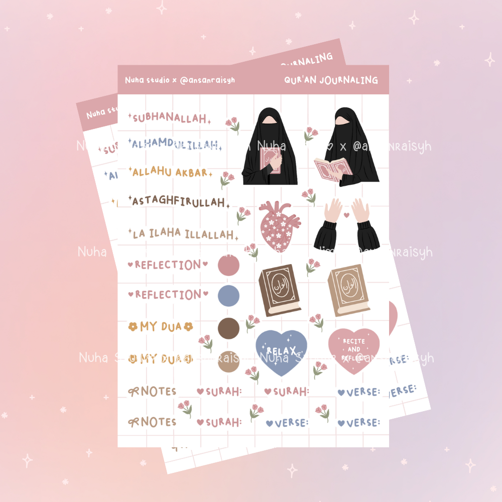 

Sticker by ansanraisyh | Quran Journaling belajar mengaji kitab dzikr reflection dua notes flower niqab faceless | Aesthetic Sticker Estetik Stiker HP Laptop Botol Cute Waterproof Scrapbook Di