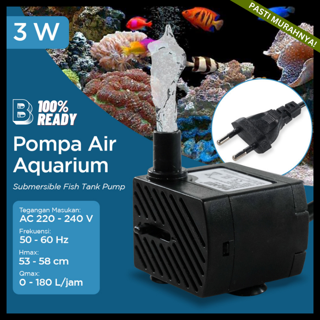 Pompa Aquarium Submersile / Pompa Aquarium low watt 2.5 3 4 5 Watt / Pompa Celup Aquarium