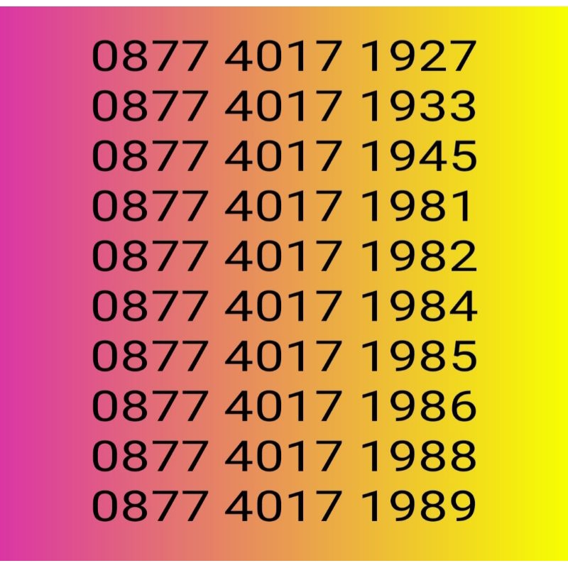 nomer cantik XL seri tahun