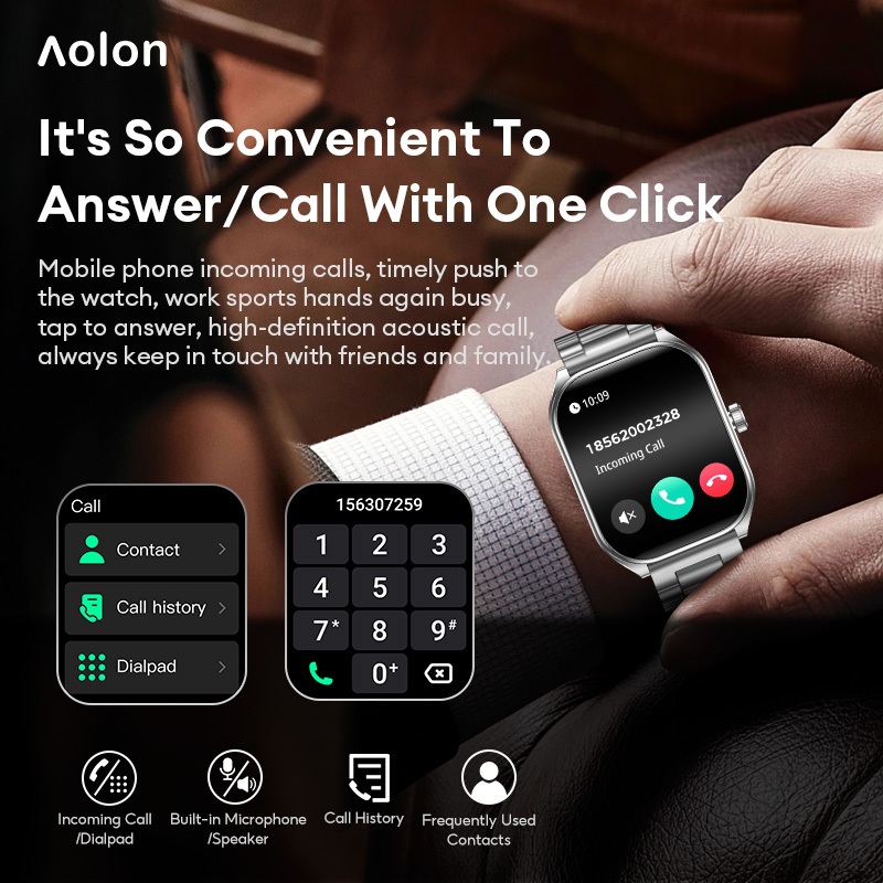 Cibulukumba111 - Aolon Curve Smartwatch - Ip68 Waterproof, Bluetooth Call, Custom Wallpaper, Running