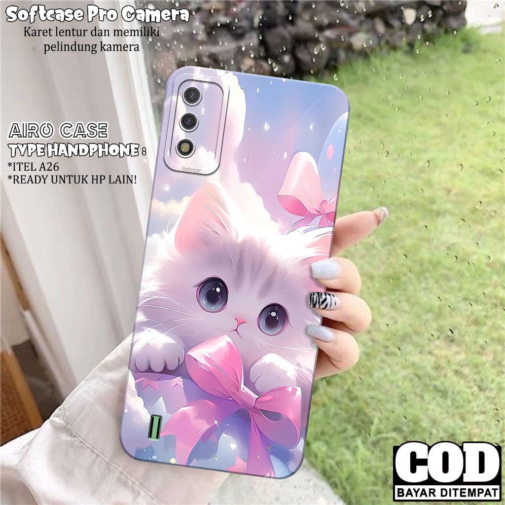 Case ITEL A26 - Softcase ITEL A26 - Fashion Case KUCING - Casing ITEL A26 - Softcase Pro Camera - Tp