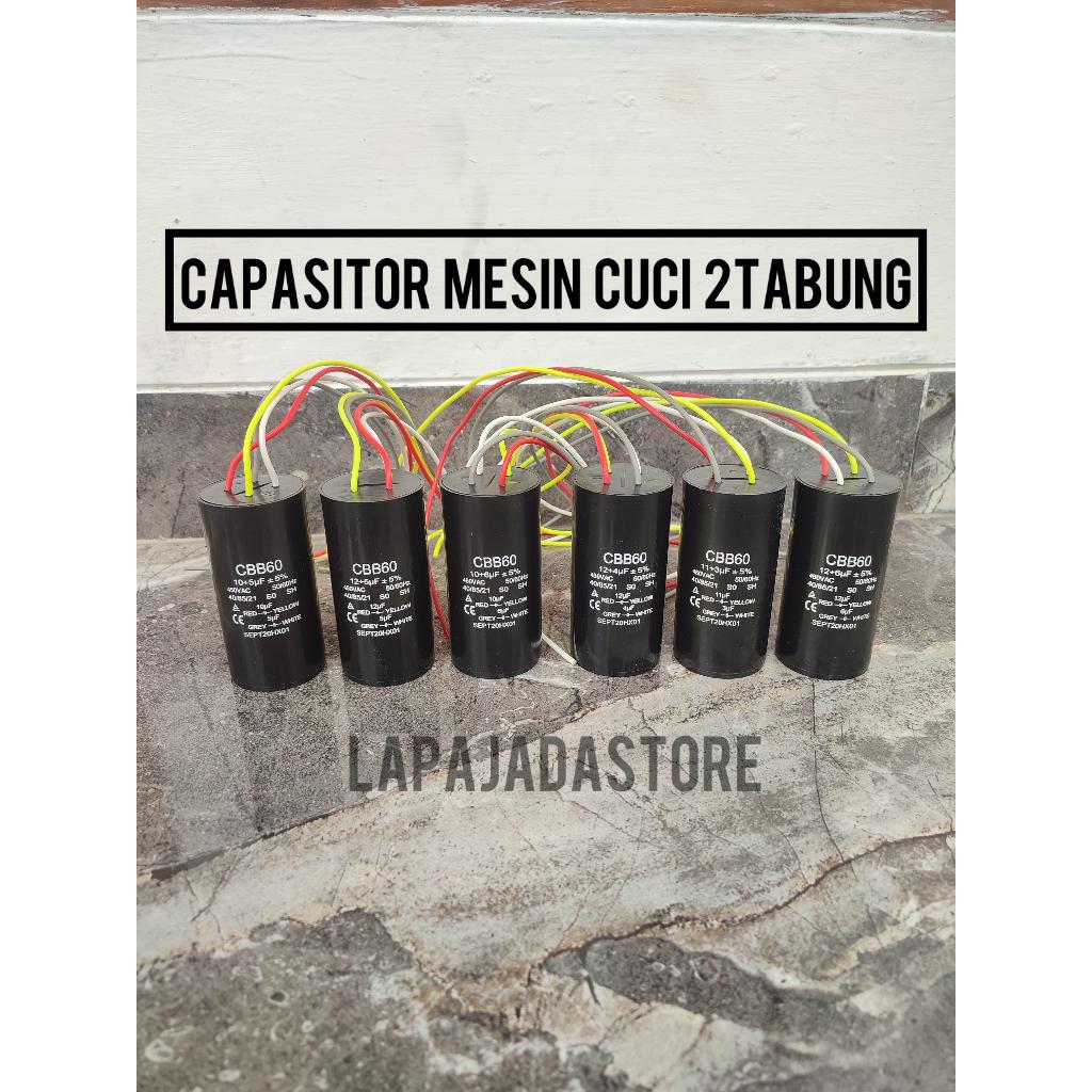 KAPASITOR MESIN CUCI CBB60 ORIGINAL / KAPASITOR DOBEL MESIN CUCI CBB60 ORIGINAL / KAPASITOR UNTUK ME