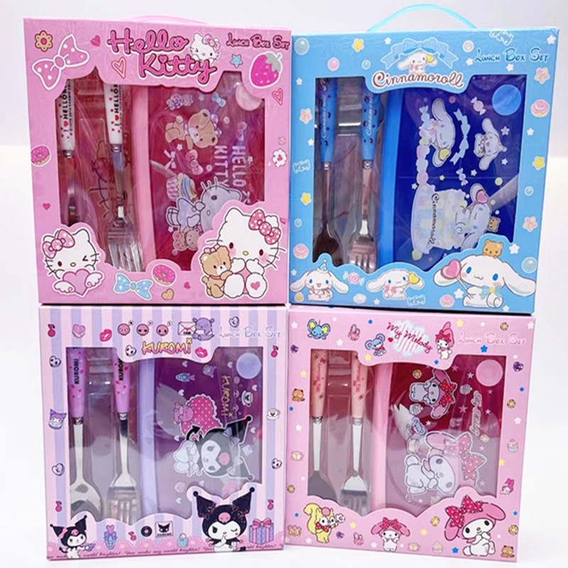 Kotak Makan Siang Sanrio Kartun Anak-anak/Kotak Makan Siang Peralatan Makan Pola Lucu Sanrio/Kotak M