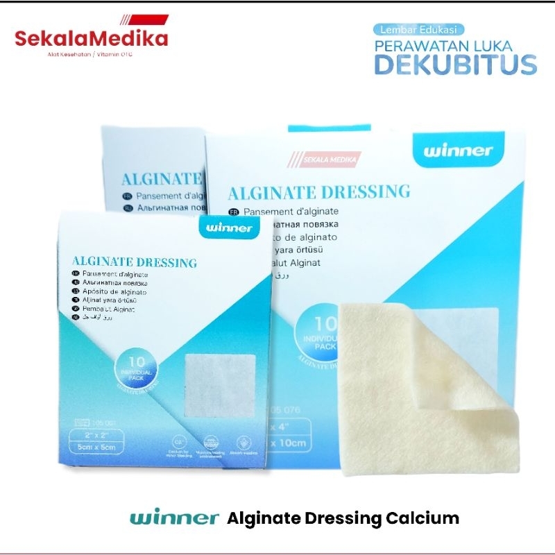 Winner Alginate Wound Dressing Calcium Untuk Rawat Luka Decubitus / Box