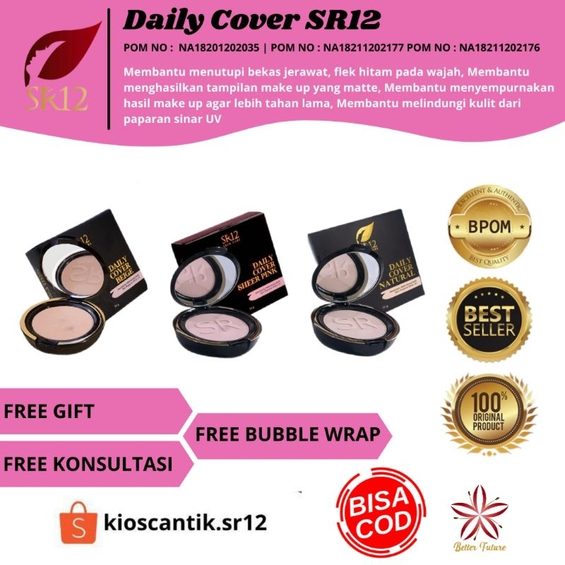 Bedak SR12 - Daily Cover SR12 - Loosee Powder Bedak Tabur SR12  / bedak padat / bedak wajah / bedak 