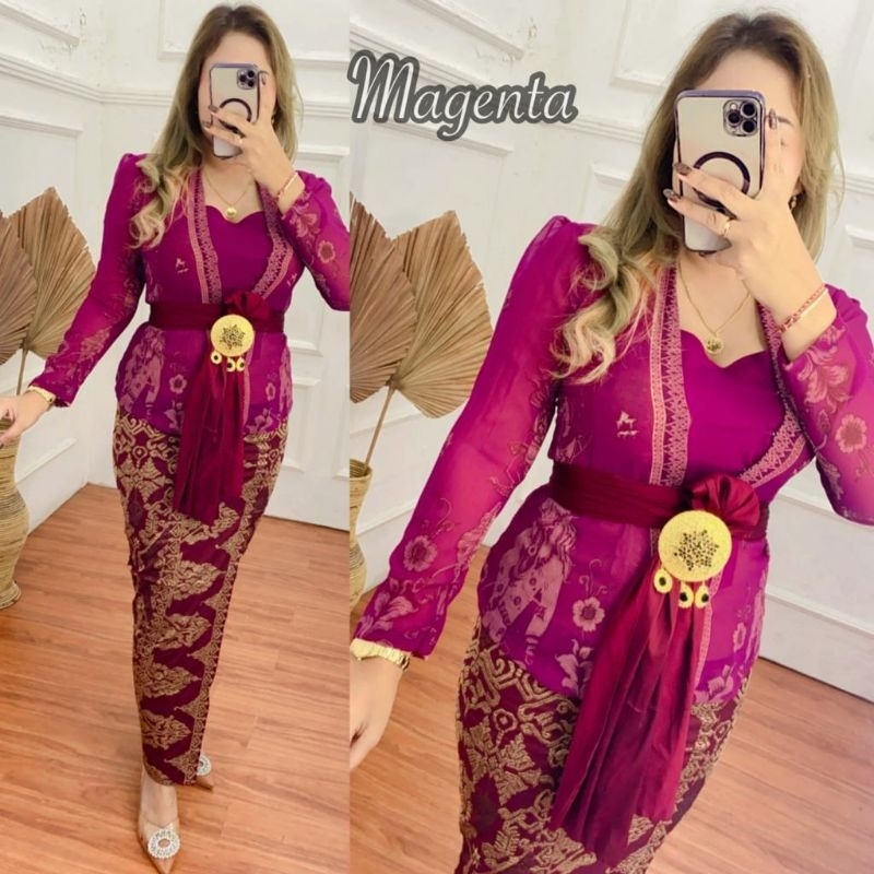 KEBAYA BALI JADI SIFON LUKIS LENGAN PANJANG (ATASAN KEBAYA SAJA)