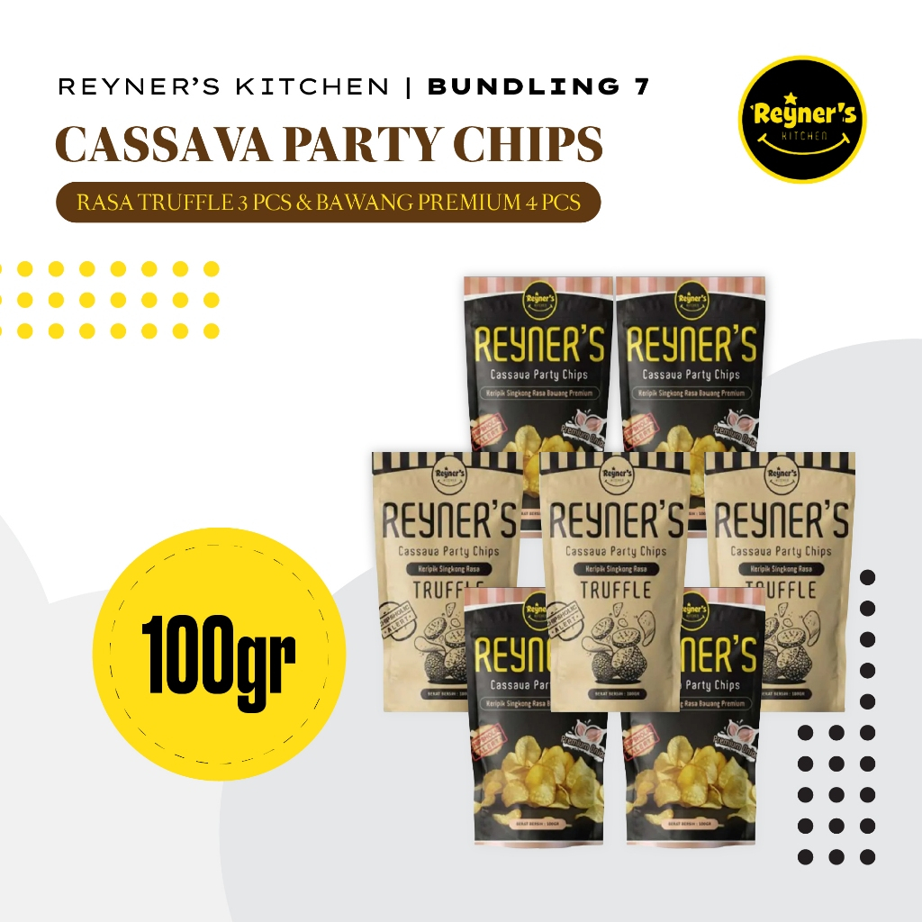 

Reyner's Bundling 7 (4 Onion Cassava Chips and 3 Truffle Crispy Cassava Chips)
