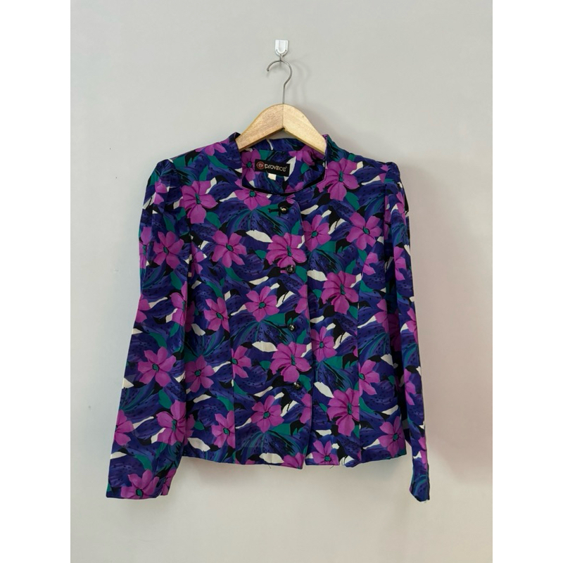 Preloved/Thrift Blazer Floral Purple Korean Style