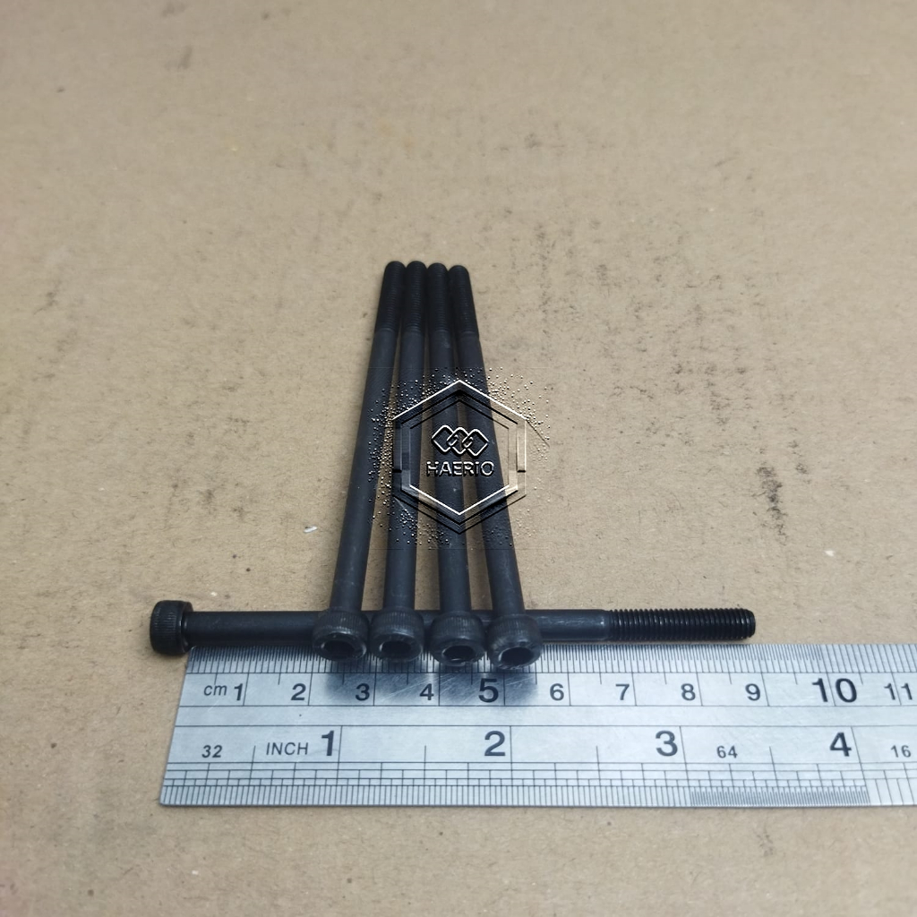 BAUT L BAJA M5X90 PANJANG 9CM KUNCI L4 9 CM BAUD L 8 M5X90 BAJA L 4 KUNCI PAS 8 HALF DRAT WARNA HITA