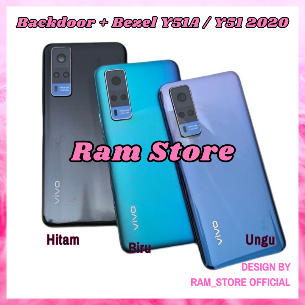 Cassing Hp VIVO Y51A / Y51 2020 || Tulang Tengah Bezel Bazel Middle Frame Tutup Mesin plus Backdoor