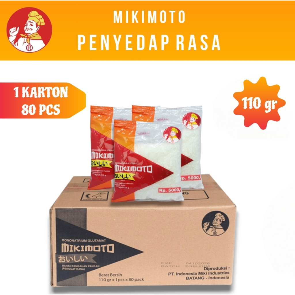 

MIKIMOTO Micin Msg Penyedap Rasa MM R5000 (1 Karton isi 80 Pcs) 8.8KG