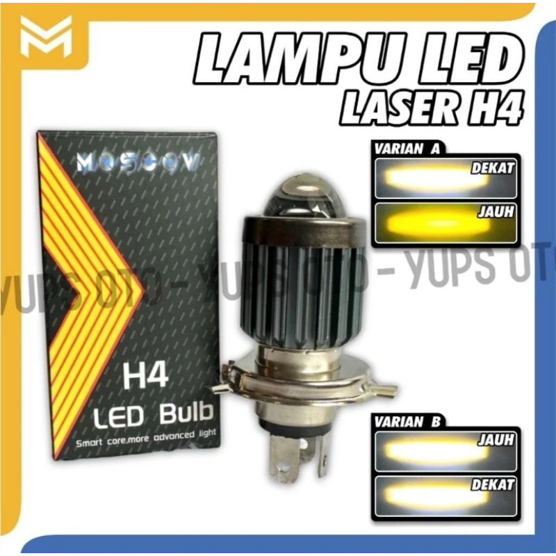LAMPU DEPAN LAMPU LED H4 HEDLAMP MOTOR MOBIL H4 LASER D2