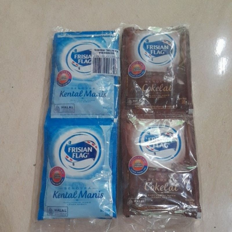 

frisian flag putih (original) 38 g/frisian flag coklat 38 g ecer dan renceng