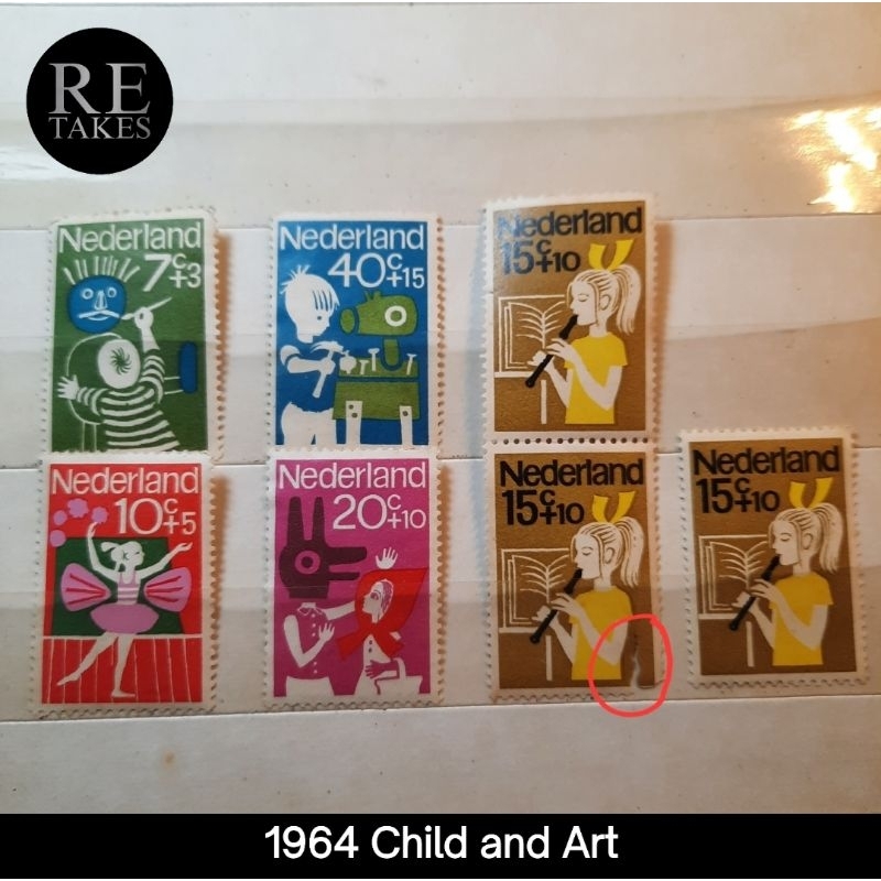 

Prangko Koleksi Filateli Belanda 1964 Child and Art