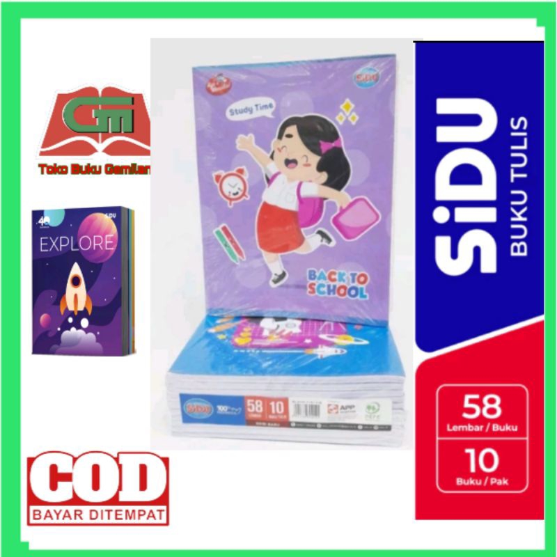 

BUKU TULIS SIDU 58 LEMBAR 1 PAK ISI 10 BUKU