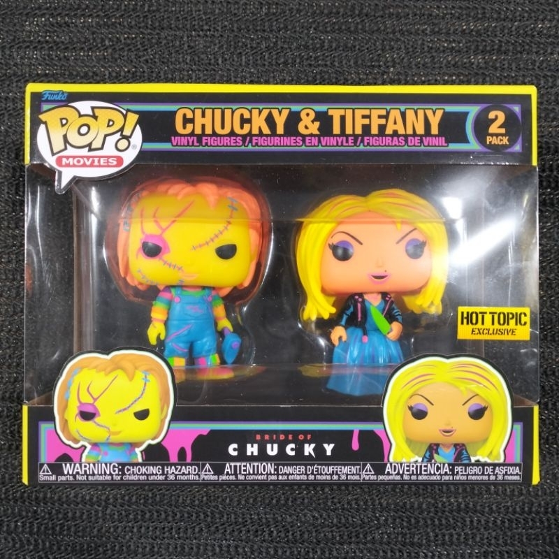 Funko Pop Bride Of Chucky: Chucky & Tiffany (Blacklight) (2 Pack) (Hot Topic Exclusive)