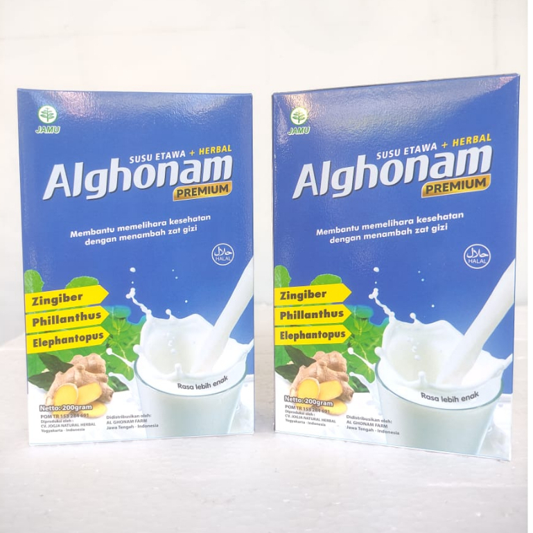 

AL GHONAM PREMIUM - Susu Kambing Etawa Premium Bubuk + Herbal - Susu Al Ghonam Premium