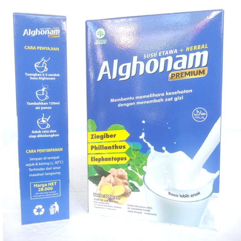 

AL GHONAM PREMIUM - Susu Kambing Etawa Premium Bubuk + Herbal - Susu Al Ghonam Premium