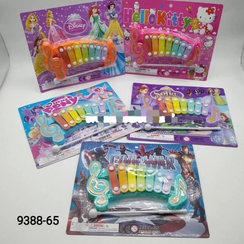 Mainan Xylophone Karakter / Edukasi Alat Musik Anak /