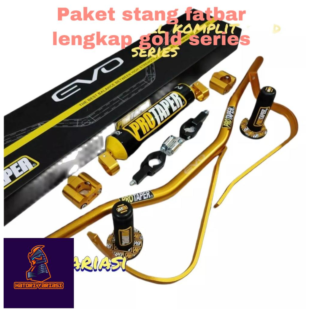 PAKET GOLD STANG FATBAR PROTAPER +RAISER STANG+HANDGUARD+HANDGRIP+BUSA STANG PROTAPER FULL SET UNIVE