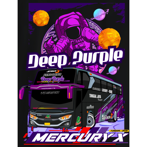 5 PCS STIKER BUSMANIA TJ DEEP PURPLE