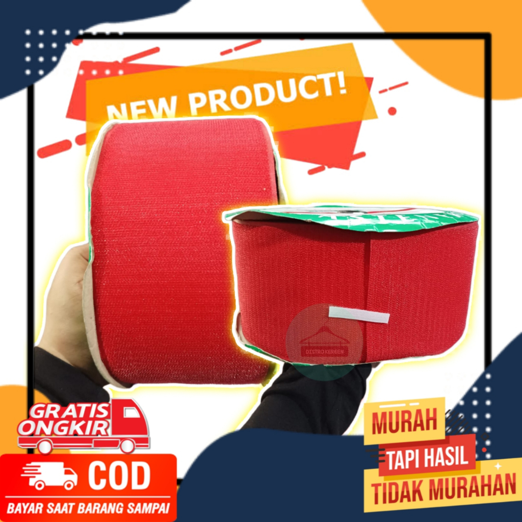 Jual Velcro MERAH Lebar 10cm Meteran