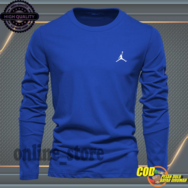 PROMO .... Baju Kaos Pria Lengan Panjang / Baju Kaos Pria & Wanita Casual / Tshirt Distro Logo Jorda