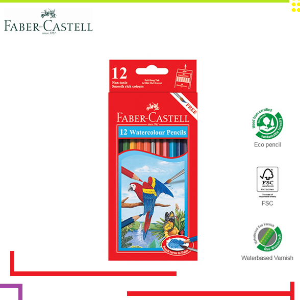 

PENSIL GAMBAR / PENSIL WARNA FABER WATERCOLOR 12L
