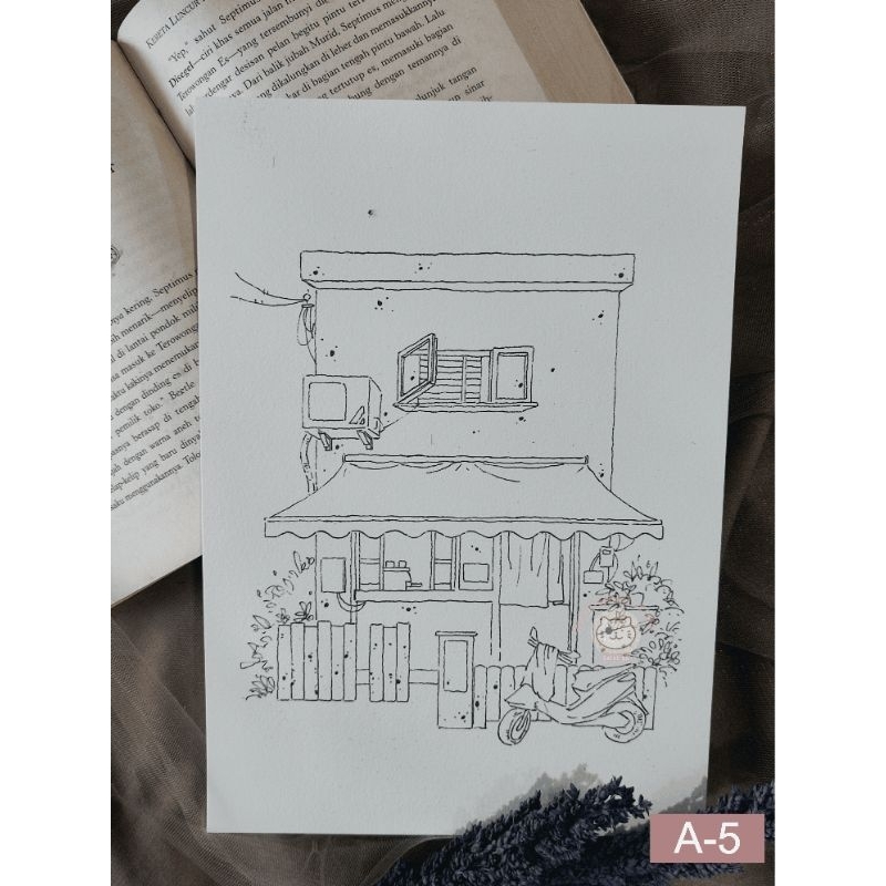 

Watercolor paper japanese store / architecture Tipe - A