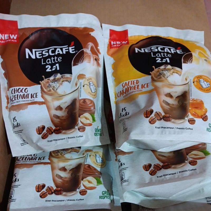 Nescafe latte 2in1 salted caramel & choco huzelnut 1dus 24pack