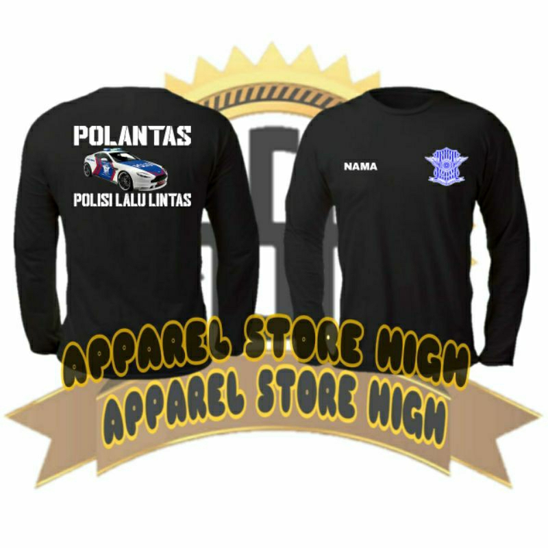 kaos Polisi Lalulintas/Baju Polantas/Atasan Pria Wanita Polantas Polisi Lalulintas PJR Lengan Panjan