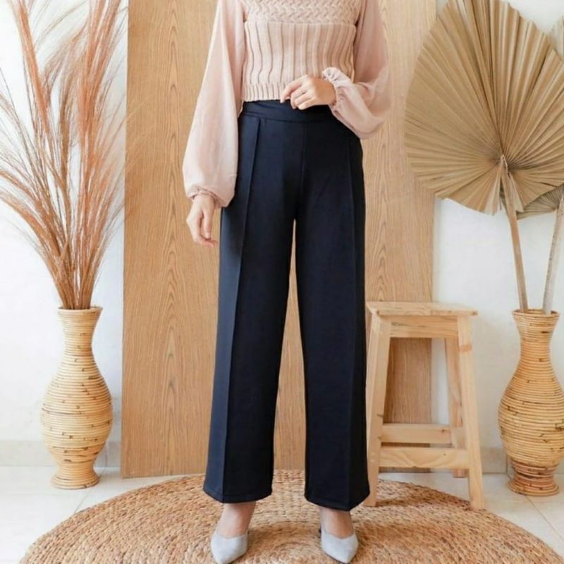 Kulot Scuba Wanita Highwaist / Celana Panjang Wanita / Fashion Wanita Terbaru