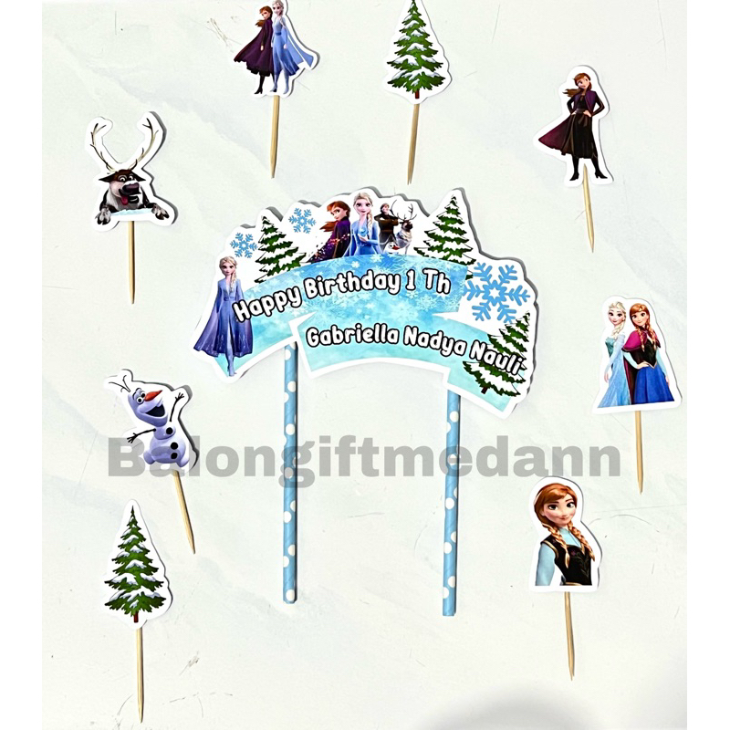 TOPPER CAKE CUSTOM NAMA FROZEN