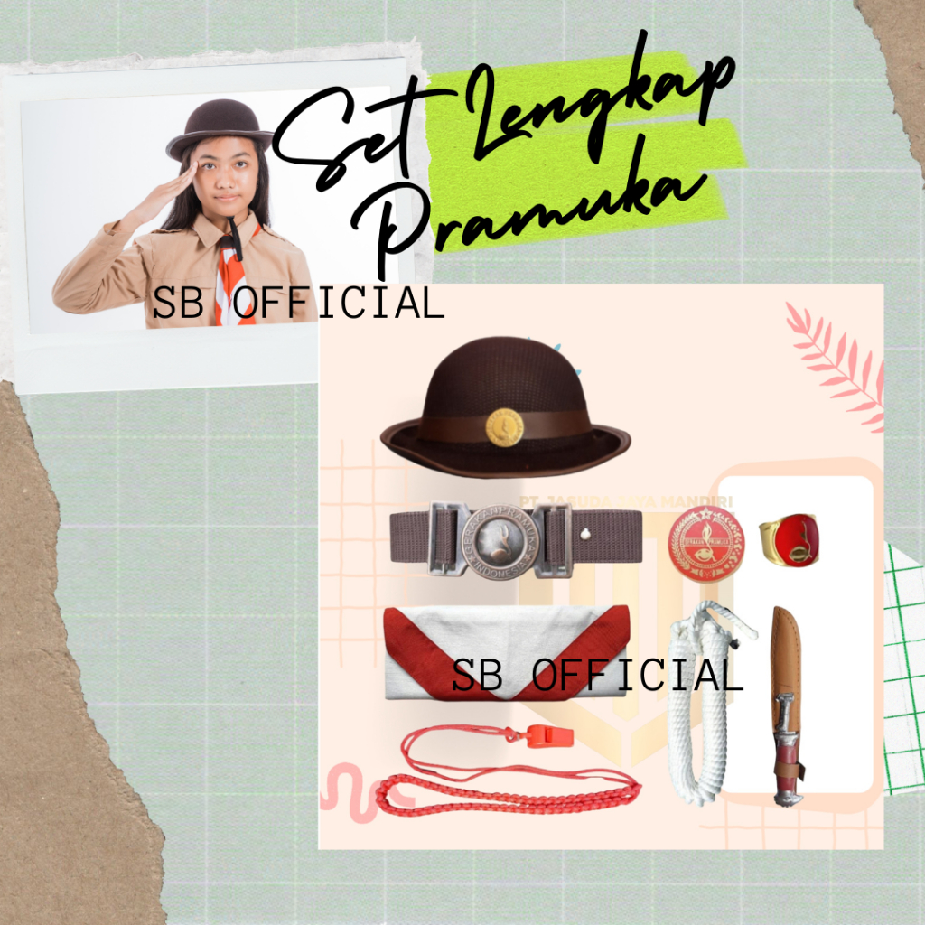 se paket satu set lengkap atribut pramuka putri sd smp sma / atribut kemah pramuka pramukaan anak pu
