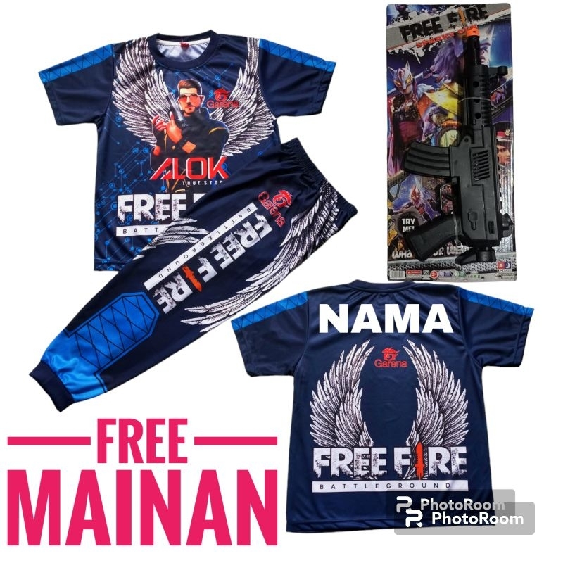 SETELAN BAJU FF ALOK UMUR 2-11 THN