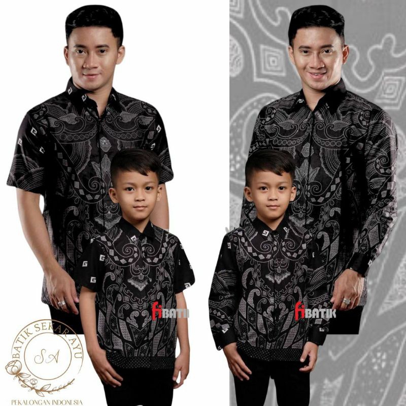 Kemeja Batik Anak Laki-laki Lengan Panjang Couple Batik Ayah Dan Anak Cowok
