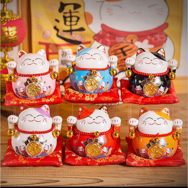 lucky cat keramik / kucing hoki lucu / celengan lucky cat