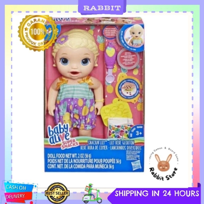 [COD] READY-Baby Alive Snackin Lily Original Boneka Bayi Standing PUP