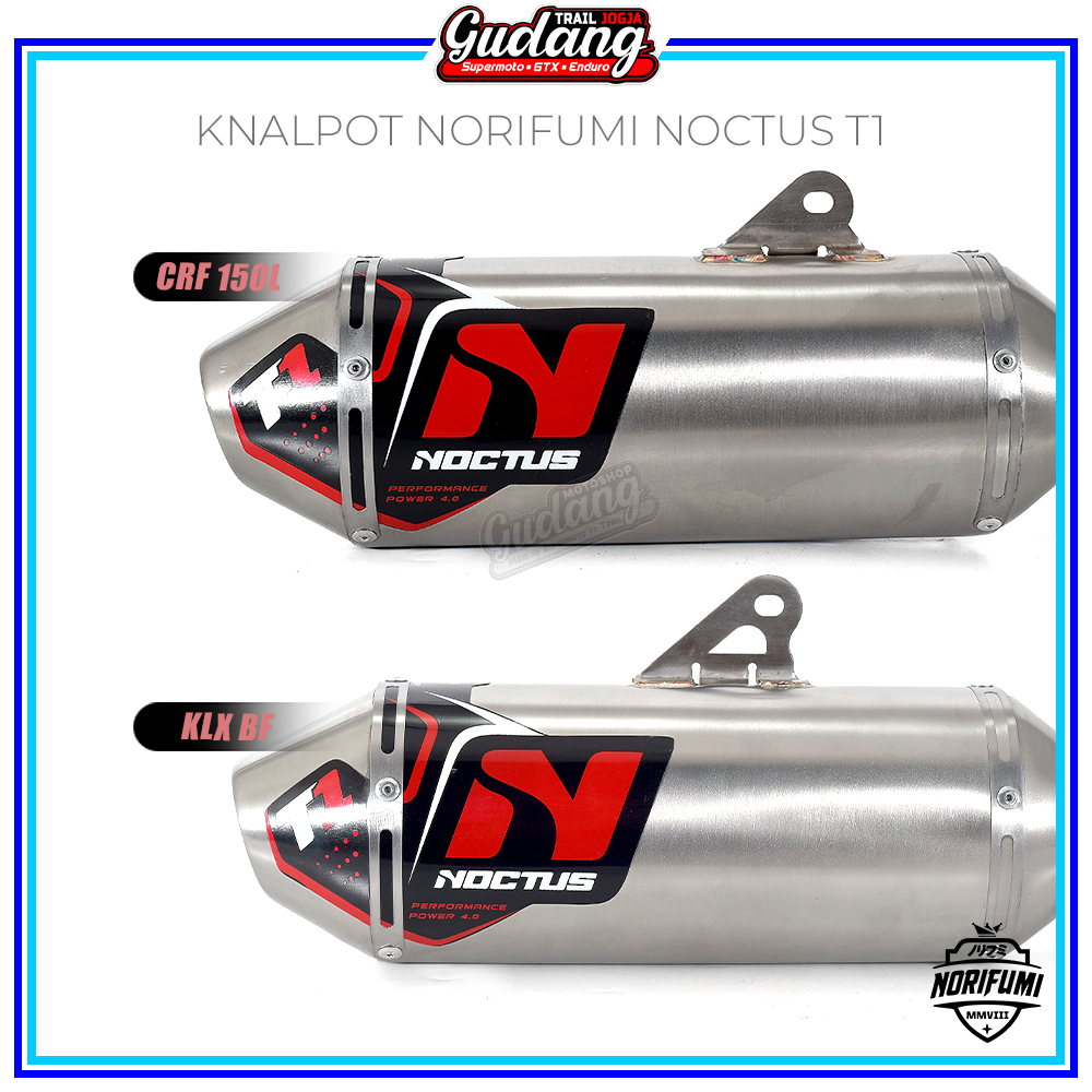 OBRAL Knalpot Norifumi Noctus T1 Torc Grafitty Standar Bore Up Stainless Rv1 NF Chrome KLX 150 Bigfo