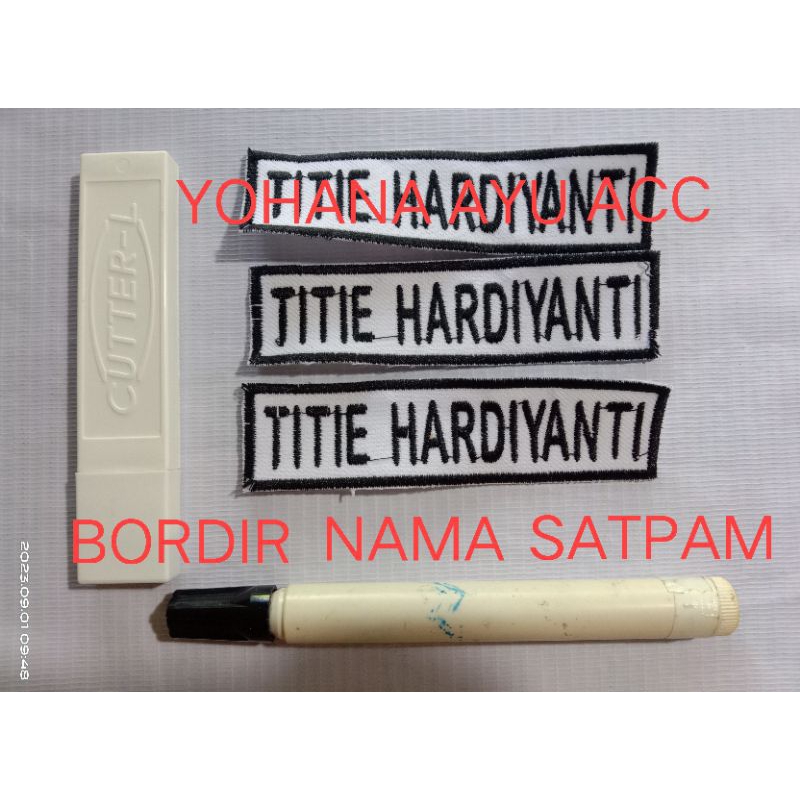BAT NAMA SATPAM / BORDIR NAMA SATPAM / SATPAM / SECURITY