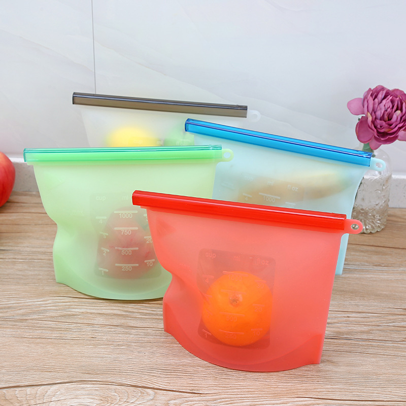 (belanjaonlineku) Leakproof Reusable Silicone Ziplock Bag Ukuran Lengkap / Standing Silicone Ziplock