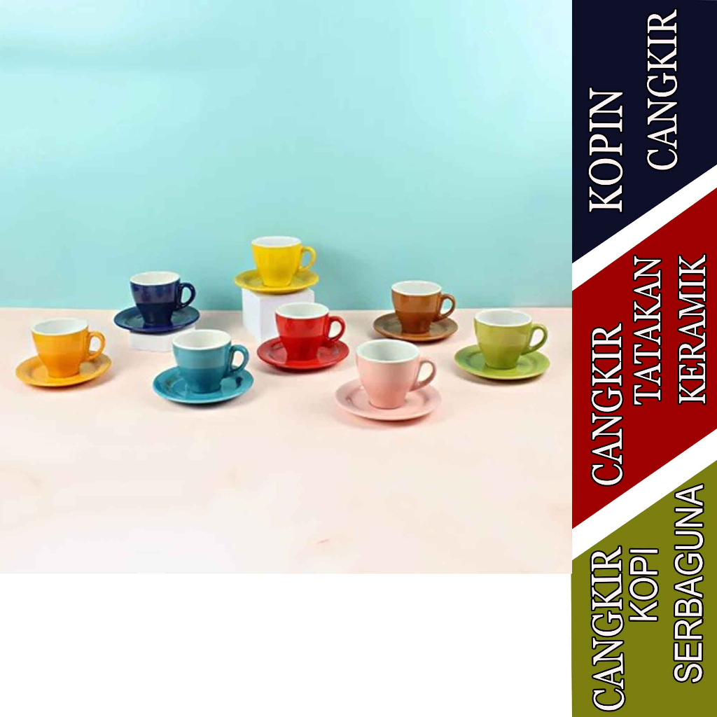 Set Cangkir Tatakan - Kopin Cangkir - Cangkir Mini Espresso