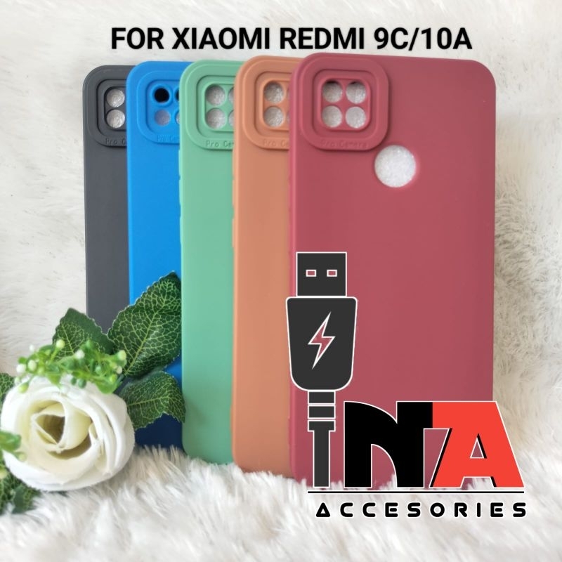 Softcase Pro Camera Xiomi redmi 10a/redmi 9c Silikon Case Macaron