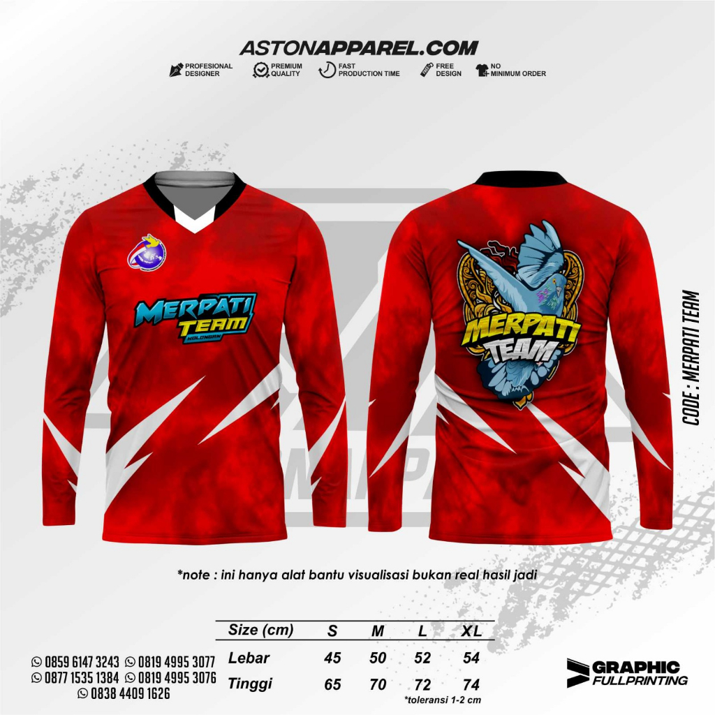 JERSEY LENGAN PANJANG/JERSEY PRINTMURMER/JERSEY CUSTOM