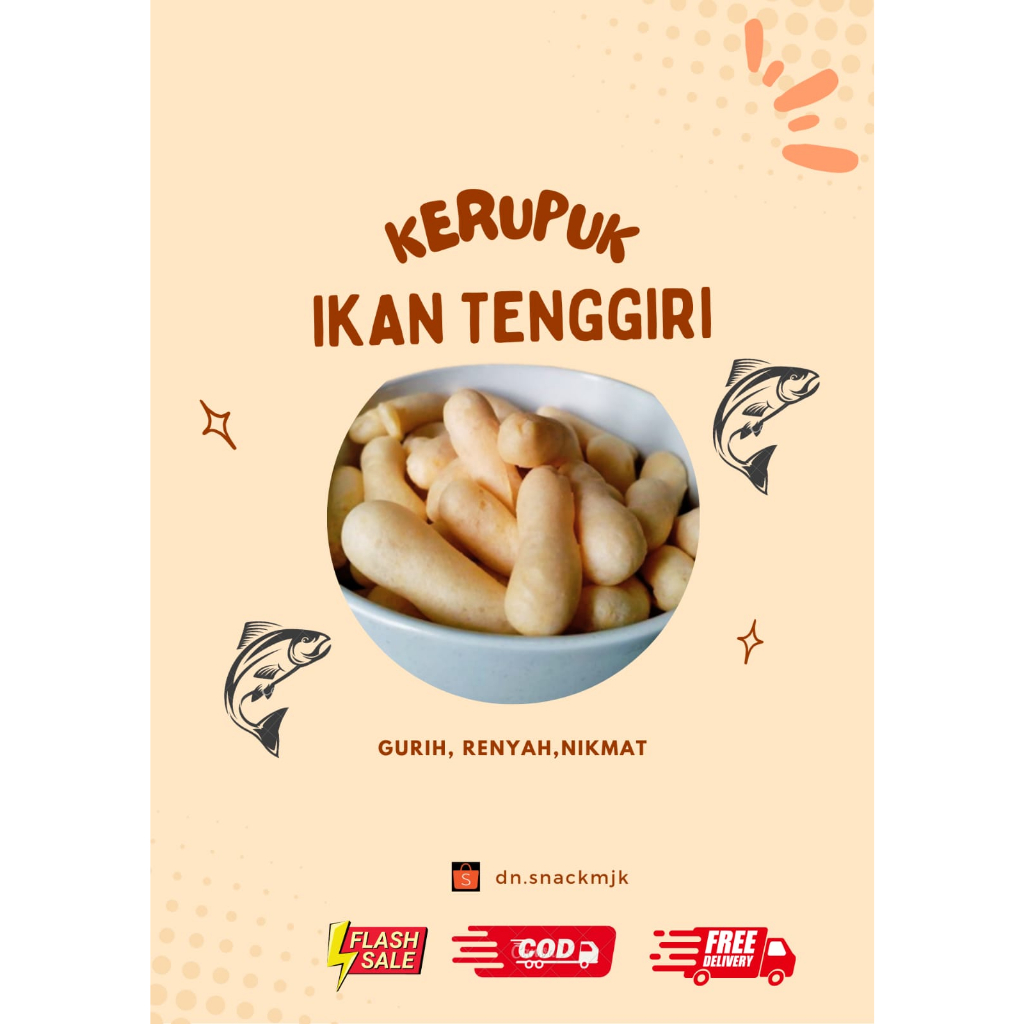 

KERUPUK IKAN TENGGIRI/AMPLANG IKAN 70 GR/KERUPUK IKAN/KERUPUK ENAK