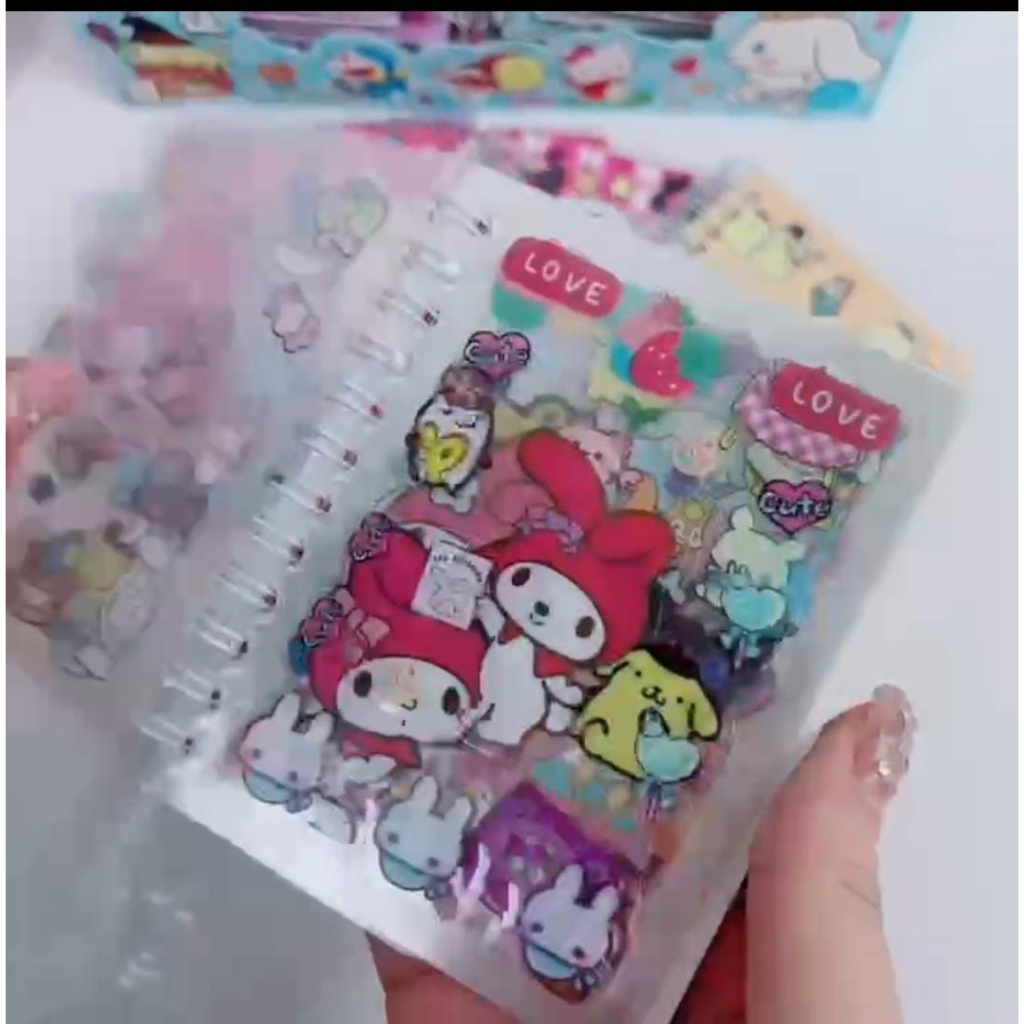 STIKER MINI BUKU SPIRAL SANRIO/ STIKER BUKU MINI SPIRAL BERBAGAI KARAKTER